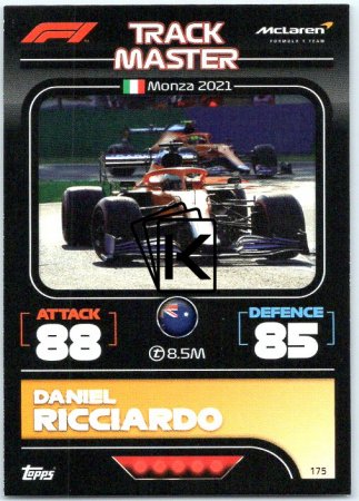 2022 Topps Formule 1Turbo Attax Track Master 175 Daniel Ricciardo (McLaren)