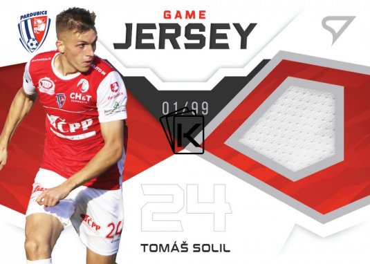 fotbalová kartička 2021-22 SportZoo Fortuna Game Jersey GJ-TS Tomáš Solil FK Pardubice
