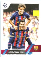 Fotbalová kartička 2022-23 Topps UEFA Club Competitions 54  Gavi - Lewandowski Generational Gems - FC Barcelona CC