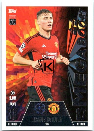 2023-24 Topps Match Attax EXTRA UEFA Club Competition Mega Boost 186 Rasmus Højlund (Manchester United)