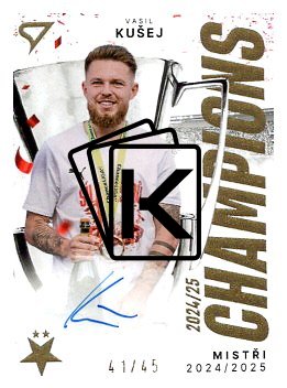 podepsaná karta 2025-26 SportZoo SK Slavia Praha Champions /45 CHS-VK Vasil Kušej