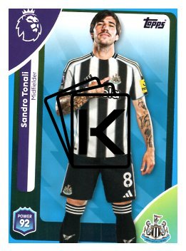fotbalová kartička 2025-26 Topps  Premier League 225 Sandro Tonali (Newcastle United)-PARALLEL Blue