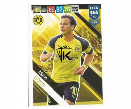 Fotbalová kartička Panini FIFA 365 – 2019 Team Mate 133 Mario Gotze Borussia Dortmund