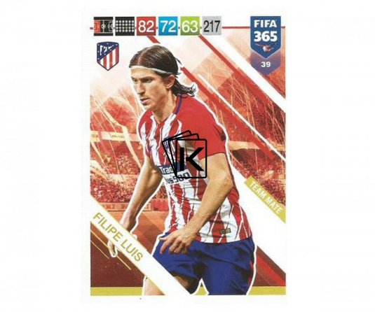 Fotbalová kartička Panini FIFA 365 – 2019 Team Mate 39 Filipe Luis Atletico de Madrid