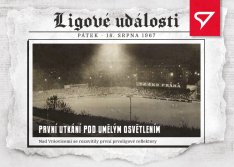 fotbalová kartička 2023 Sportzoo Dekády Ligové události LU-006 PRVNÍ UTKÁNÍ POD UMĚLÝM OSVĚTLENÍM