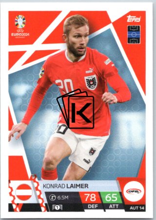 fotbalová karta Topps Match Attax EURO 2024 AUS14 Konrad Laimer (Austria)