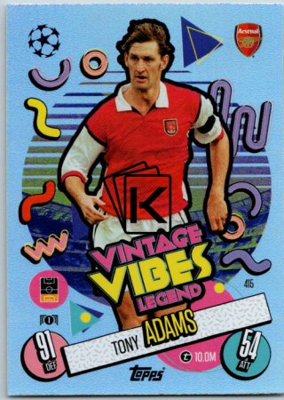 fotbalová kartička 2024-25 Topps Match Attax UEFA Club Competitions Vintage Vibes Legend 415  Tony Adams (Arsenal)