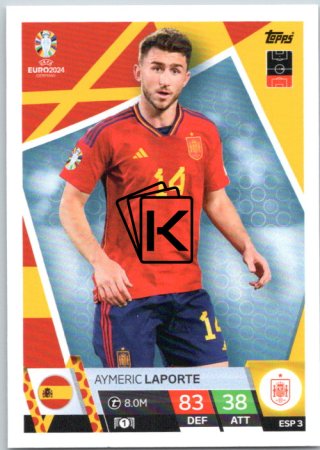 fotbalová karta Topps Match Attax EURO 2024 ESP3 Aymeric Laporte (Spain)