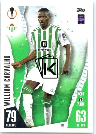 Fotbalová kartička 2023-24 Topps Match Attax UEFA Club Competitions 311 William Carvalho Real Betis Balompie