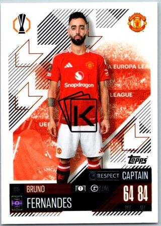 fotbalová kartička 2024-25 Topps Match Attax UEFA Club Competitions  105 Bruno Fernandes (Manchester United)  -  Captain
