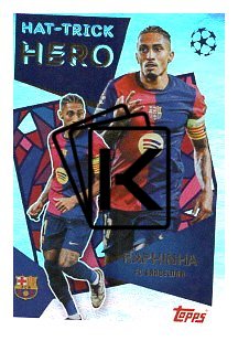 2025-26 Topps Champions League Historic Hat-Trick Heroes 40 Raphinha (Paris Saint-Germain)
