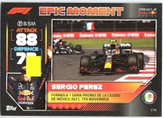 2022 Topps Formule 1Turbo Attax F1 Epic Moments 2021 276 Sergio Perez (Red Bull Racing)