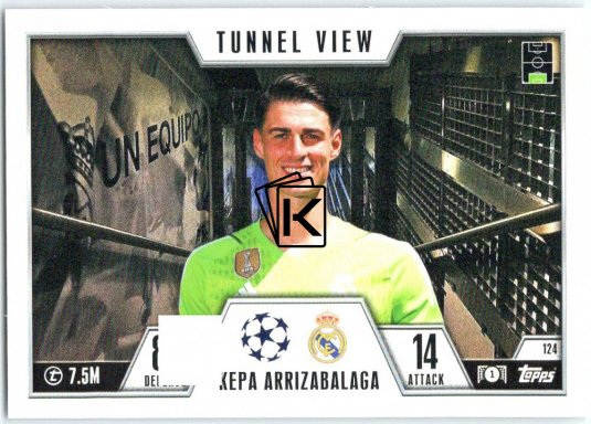 2023-24 Topps Match Attax EXTRA UEFA Club Competition Tunnel View 124 Lepa Arrizabalaga (Real Madrid CF)