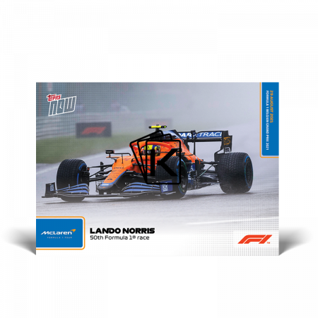 kartička Formule 1 Topps Now 2021 44 Lando Norris Mclaren 50th F1 Race