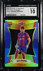 Gradovaná karta 2023-24 DAKA FC Barcelona Green Holocene Refractive #NO-8 Ilkay Gundogan /5 CGC 10