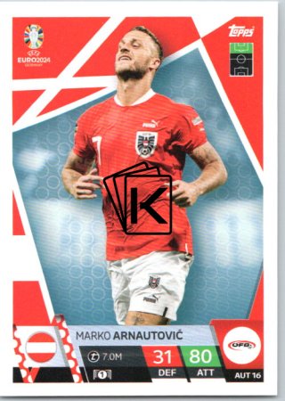 fotbalová karta Topps Match Attax EURO 2024 AUS16 Marko Arnautović (Austria)