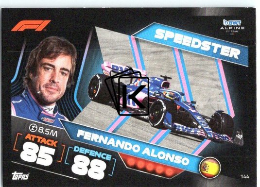 2022 Topps Formule 1Turbo Attax F1 Speedster 144 Fernando Alonso (Alpine)