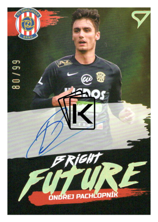 podepsaná fotbalová kartička SportZoo 2020-21 Fortuna Liga Bright Future BF5 Ondřej Pachlopník FC Zbrojovka Brno /99