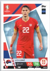 fotbalová karta Topps Match Attax EURO 2024 SRB8 Saša Lukić (Serbia)
