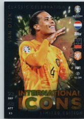 fotbalová karta Topps Match Attax EURO 2024 Internatioanl Icon ILLE3 Virgil van Dijk (Netherlands)