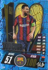fotbalová kartička Topps Match Attax Champions League 2020-21 100 Club CL9 Lionel Messi FC Barcelona