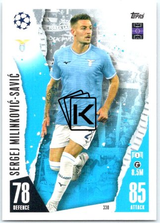 Fotbalová kartička 2023-24 Topps Match Attax UEFA Club Competitions 330 Sergej Milinković-Savic SS Lazio