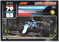 2022 Topps Formule 1Turbo Attax F1 Live Action 2021 188 Fernando Alonso (Alpine)