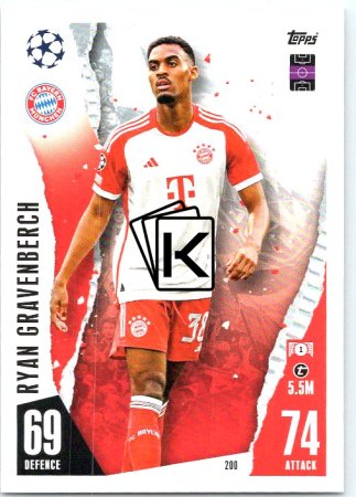 Fotbalová kartička 2023-24 Topps Match Attax UEFA Club Competitions 200	Ryan Gravenberch FC Bayern München