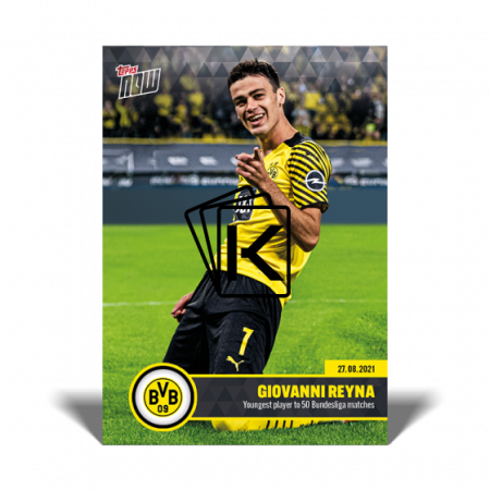 Fotbalová kartička Topps Now 2021-22 Bundesliga Giovanni Reyna Borussia Dortmund