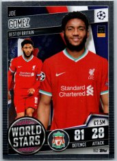 fotbalová kartička 2020-21 Topps Match Attax 101 Champions League World Star 162 Joe Gomez Liverpool