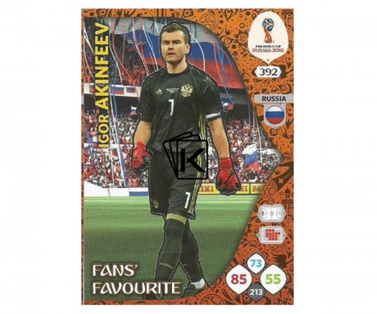 Fotbalová kartička Panini Adrenalynl XL World Cup Russia 2018 Fans Favourite 392 Igor Akinfeev