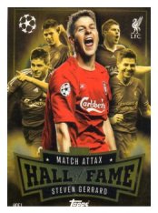 fotbalová kartička 2025-26 Topps Match Attax UCC Match Attax Hall of Fame HOF 1 Steven Gerrard (Liverpool)