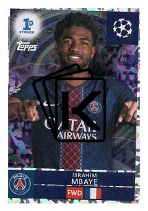 2025-26 Topps Champions League  Parallels Chrome 287 Ibrahim Mbaye (Paris Saint-Germain)