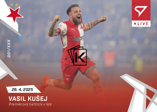 fotbalová kartička 2024-25 SportZoo Chance Liga Live L-53 Vasil Kušej Slavia Praha