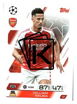 fotbalová kartička 2025-26 Topps Match Attax UCC 30 William Saliba (Arsenal)