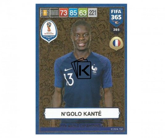 Fotbalová kartička Panini FIFA 365 – 2019 Heroes 385 N´Golo Kante (France)
