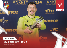 fotbalová kartička 2024-25 SportZoo Chance Liga Live L-65 Martin Jedlička Viktorie Plzeň