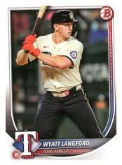 Baseballová karta 2025 Bowman 33 Wyatt Langford, Texas Rangers