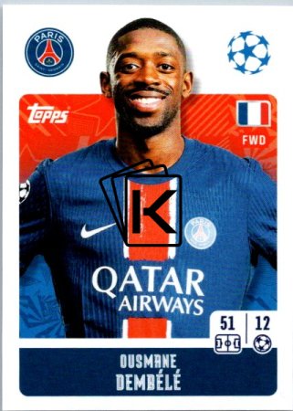 2024-25 Topps Champions League 292 Ousmane Dembélé (Paris Saint-Germain)