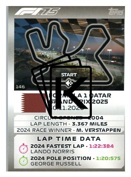 2025 Topps Turbo Attax F1 Track Profiles   146 Lusail International Circuit