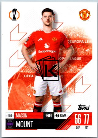 fotbalová kartička 2024-25 Topps Match Attax UEFA Club Competitions  104  Mason Mount (Manchester United)