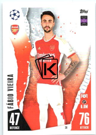 Fotbalová kartička 2023-24 Topps Match Attax UEFA Club Competitions 38	Fábio Vieira Arsenal