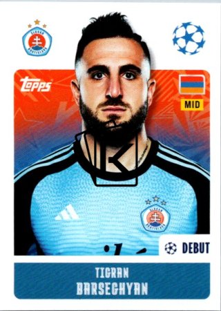 2024-25 Topps Champions League 498 Tigran Barseghyan (SK Slovan Bratislava)