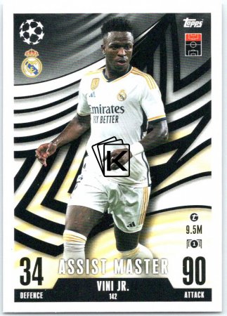 2023-24 Topps Match Attax EXTRA UEFA Club Competition Assist Master 142 Vini Jr. (Real Madrid CF)