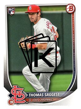 Baseballová karta 2025 Bowman 57 Thomas Saggese, St. Louis Cardinals RC
