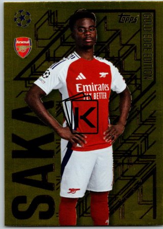 fotbalová kartička 2024-25 Topps Match Attax UEFA Club Competitions Topps Gold Edge Edition GE3 Bukayo Saka (Arsenal)