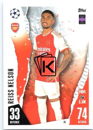 Fotbalová kartička 2023-24 Topps Match Attax UEFA Club Competitions 36	Reiss Nelson Arsenal