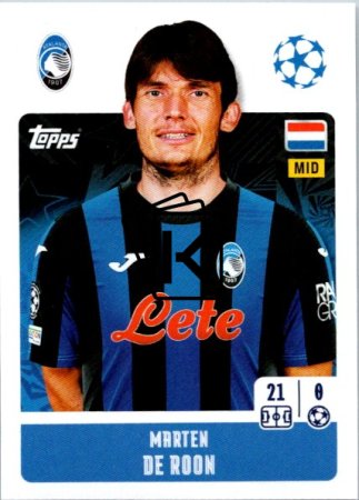 2024-25 Topps Champions League 84 Marten de Roon (Atalanta BC)