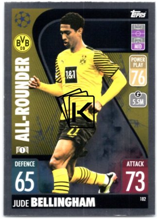 fotbalová kartička 2021-22 Topps Match Attax UEFA Champions All-Rounder 182 Jude Bellingham Borussia Dortmund