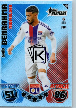 fotbalová kartička 2024-25 Topps Match Attax UEFA Club Competitions Topps Heritage 461 Saïd Benrahma (Olympique Lyonnais)